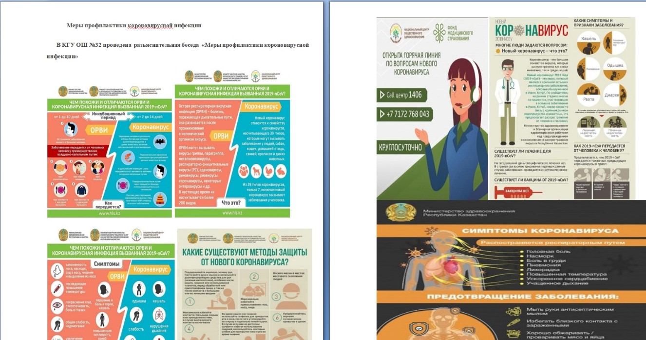 Әңгіме"Короновирустың алдын алу шаралары"/Беседа "Меры профилактики короновируса"